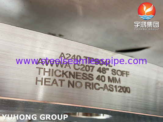 ASTM A240 Legierung 904L / UNS N08904 AWWA C207 Ringflansch für Wasserwerksanwendungen