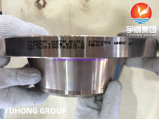 ASTM B151 C70600 2.0872 Cu-Ni-Legierung geschmiedetem Schweißhalsflansch RF B16.5