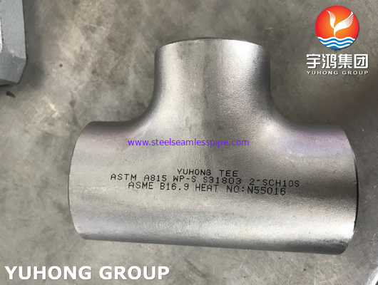 Duplexstahlfittings-gleiches T-Stück ASTM A815 S31803 B16.9 Wärmetauscher-Öl-Gas