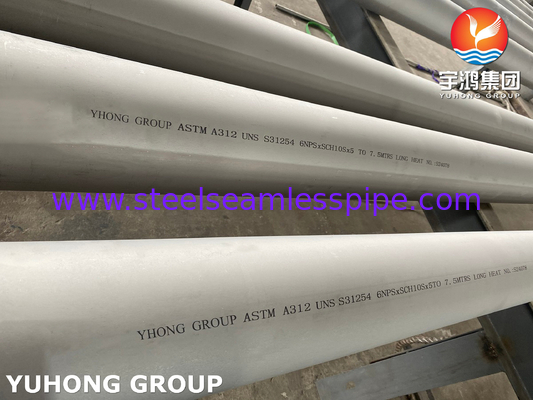 ASTM A312 UNS 31254 Nahtlose austenitische Rohre aus Edelstahl