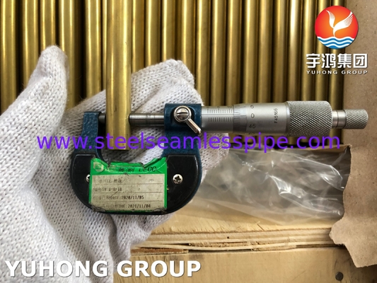 Kupferlegierung Messingrohr ASTM B111 C44300 C68700 C70600 25.4mm*1.245mm*12995mm Kondensator Luftkühler Heizkörper