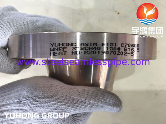 ASTM B151 C70600 1-1/4&quot; SCH40 #150 WN Kupfernickelflächen ASME B16.5