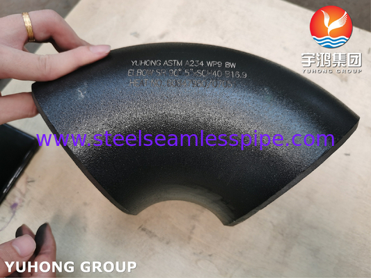 ASTM A234 WP9 CL1 90° ELBOW BW SR 5&quot; SCH40 nahtlose Rohrverbindungen