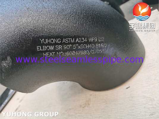 ASTM A234 WP9 CL1 90° ELBOW BW SR 5&quot; SCH40 nahtlose Rohrverbindungen
