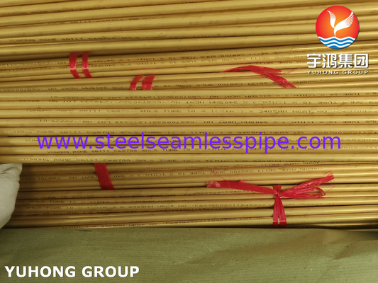 ASME SB111 ASTM B111 C68700 O61 Nahtlose Rohre aus Messing aus Aluminium L1M für Verdampfer