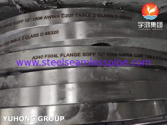 ASTM A240 F904L Edelstahl AWWA C207 Tabelle 2 Klasse D Rutsch auf FF Flansche