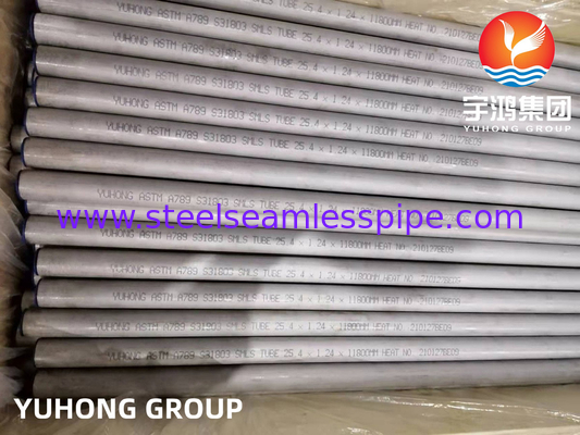 ASME SA789 S32205 19.05x2.11x6100MM Duplex Stahl nahtloser Rohrwärmetauscher Luftkühler Kondensatorverdampfer