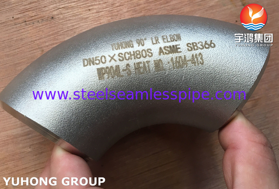 ASME SB366 WP904L-S Edelstahl 90° LR Ellenbogen BW-Fittings ASME B16.9