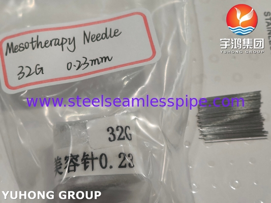 32G Edelstahl Mesotherapie Nadelrohr für die plastische Chirurgie, Tri-bevelled Nadel Spitze