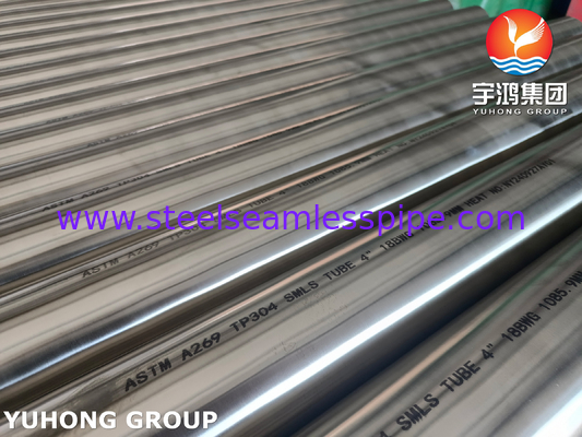 ASTM A269 TP304 Edelstahlseamless Tube Tubing Helle gegrillte Oberfläche
