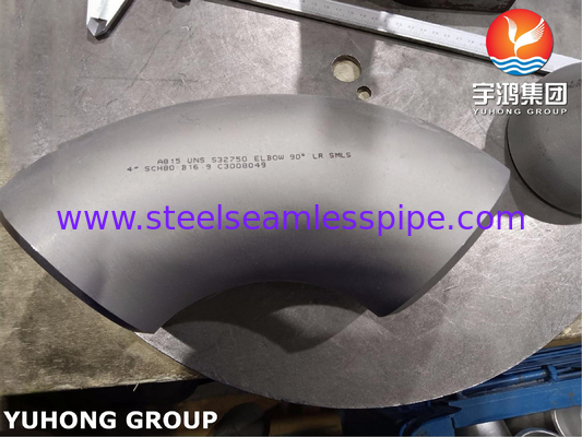 ASTM A815 S32750 Duplex-Edelstahl-Fitting Ellenbogen 90 Grad Längen Radius Buttweld B16.9