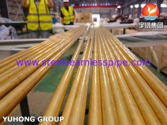 ASME SB111 C68700 Nahtlose Messingrohre O61 für den Wärmetauscher