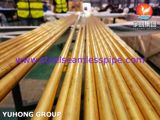 ASME SB111 C68700 Nahtlose Messingrohre O61 für den Wärmetauscher
