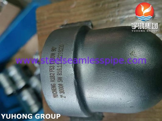 ASTM A182 F53 S32750 Super-Duplex-Edelstahl-Fitting 90-Grad-Bogen B16.11 Chemische Anwendung