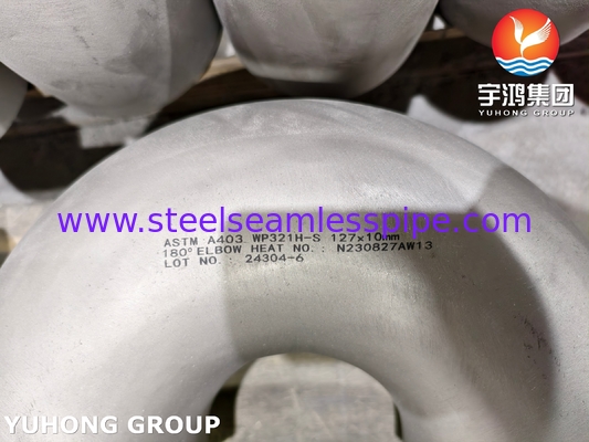 ASTM A403 / ASME SA403 WP321H Edelstahlbefestigung nahtlos 180° Ellenbogen B16.9