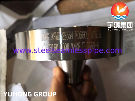 Inconel 600 (Legierung 600, UNS N06600) Nickellegierungsflansch, ASTM B564 / ASME SA564, Anschweißflansch mit erhabener Dichtfläche (WNRF)