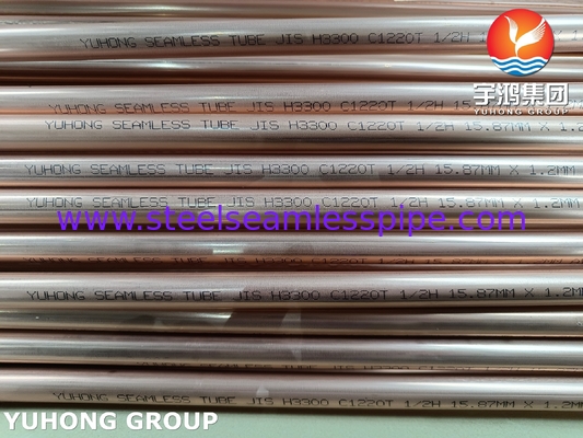 JIS H3300 C1220T Nahtloser Kupferlegierrohr für HVAC-Anlagen