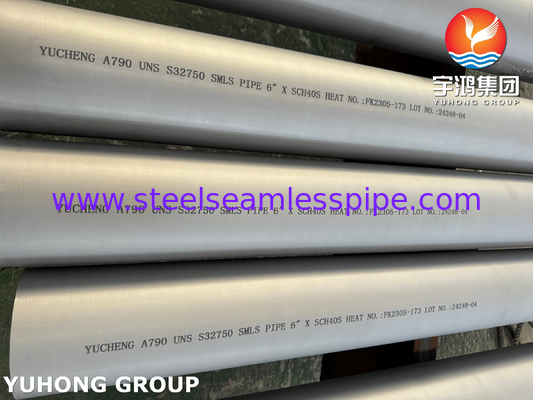 ASTM A790 S32750 Duplex-Edelstahl nahtloses Rohr für Pipelines und Kraftwerke