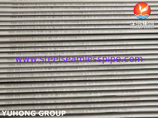 ASTM A312 TP316L Nahtlose Rohre aus Edelstahl mit Wirbelstrom Hydrostatische und Ultraschallprüfung für petrochemische Anwendungen