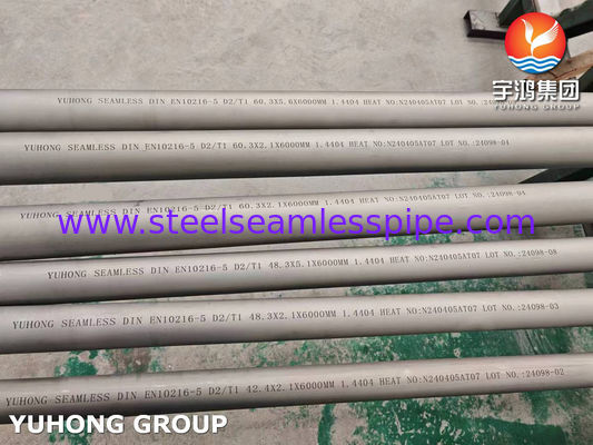 EN 10216-5 1.4404/316L Stainless Steel Seamless Tube Austenitic Chrome Nickel Steel for Corrosive Applications
