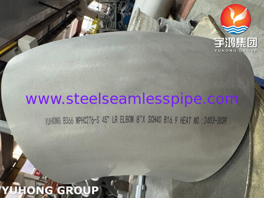 ASTM B366 WPHC276 / UNS N10276 BW Rohrbelag Hastelloy C276 Ellenbogen 45 Grad 90 Grad