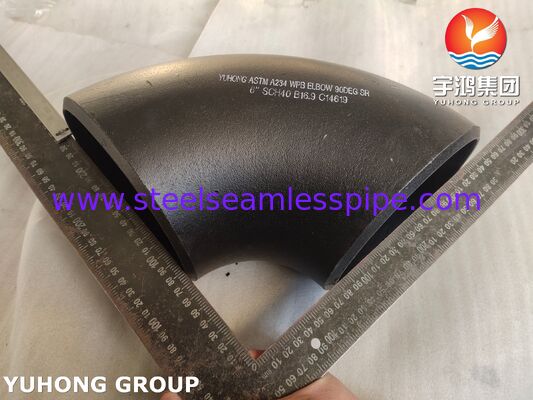 ASTM A234 WPB Hochfeste Kohlenstoffstahl 90° Ellbogenrücken Schweiß Ellbogenlänger Radius (1.5D) für Öl-, Gas- und Wasserleitungen