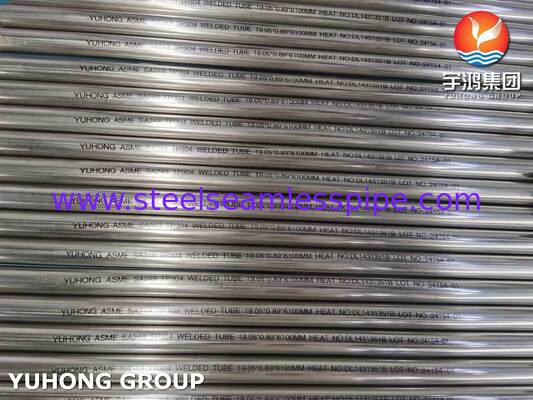 ASME SA249 Blank geglühte Edelstahl 304 Schweißrohr für Destillierkolben, 3/4" 20BWG