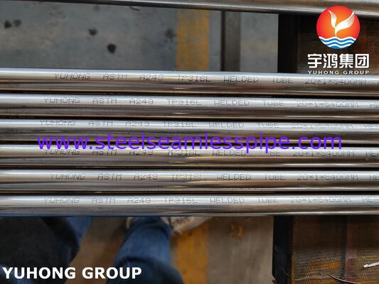 Brillend gegrilltes, geschweißtes Rohr aus Edelstahl, ASTM A249 TP316L