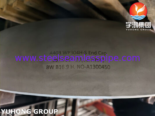 ASME SA403 / ASTM A403 WP304H Endkappe ASME B16.9 Rohrverbindungen aus Edelstahl