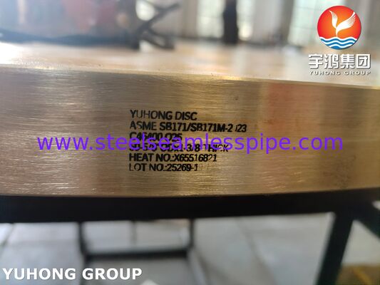 RUNDE PLATTE AUS KUPFERLEGIERUNG NAVAL MESSING ASME SB171 C46400 O25 GESCHMIEDETE SCHEIBE