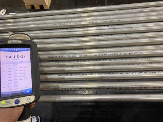 ASTM B622 C22 (UNS NO6022) SEAMLESS TUBE aus HASTELLOY Stahl, ET (ASTM E571), UT ((ASTM E213)