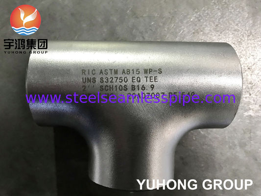 ASTM A815 S32750 Super Duplex Edelstahl T-Stück mit Chloridbeständigkeit, Stumpfschweißfitting
