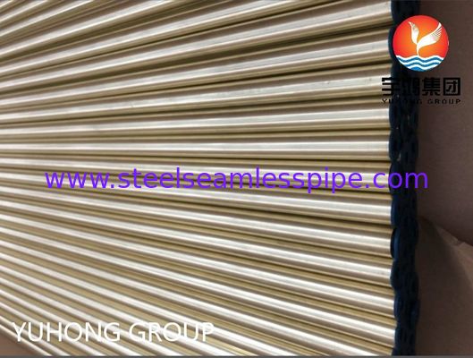 ASTM B111 C44300 O61 Nahtloses Kupferrohr Messing Kupfer Rundrohr für Wärmetauscheranwendungen