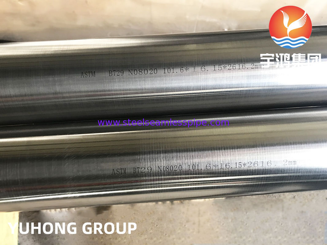 ASTM B729 ALLOY 20 / UNS NO8020 HASTELLOY NAHTLOSES ROHR 100 % UT
