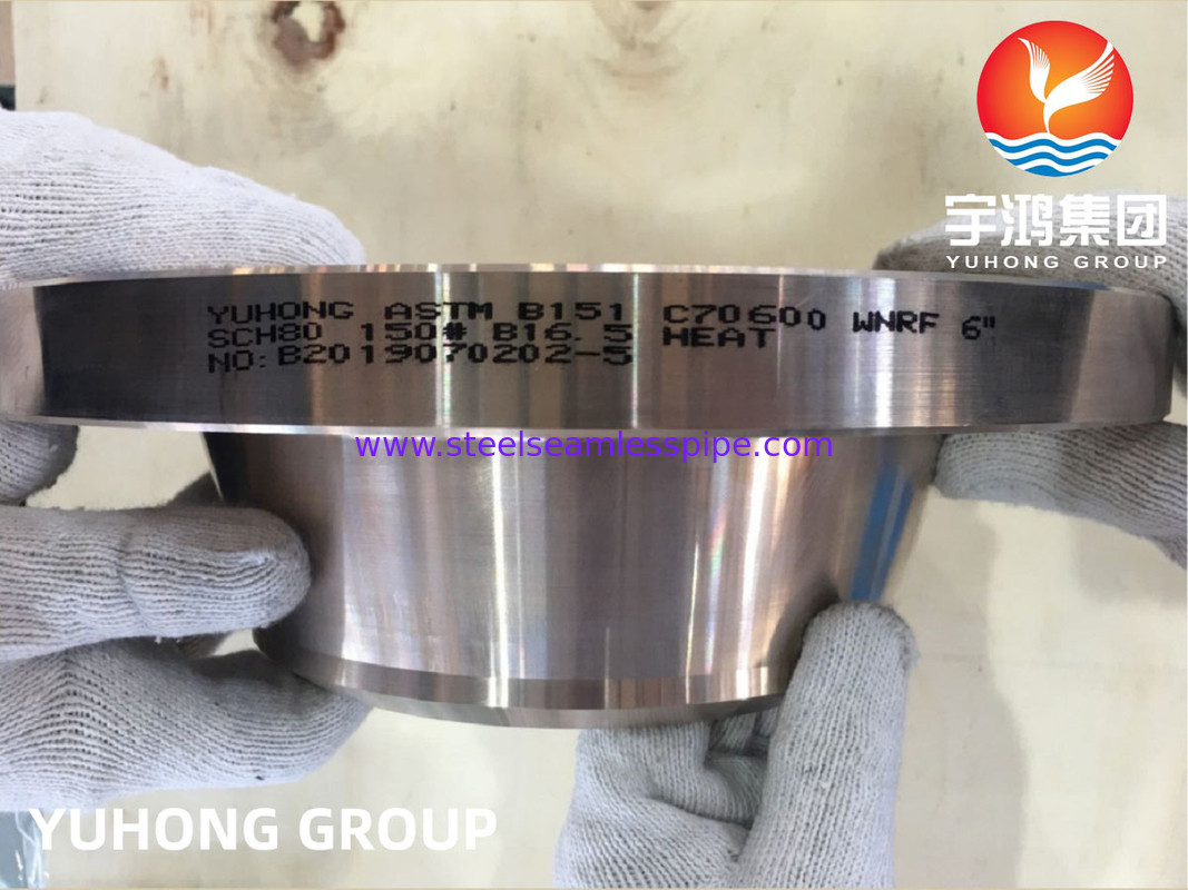 ASTM B151 C70600 2.0872 Cu-Ni-Legierung geschmiedetem Schweißhalsflansch RF B16.5