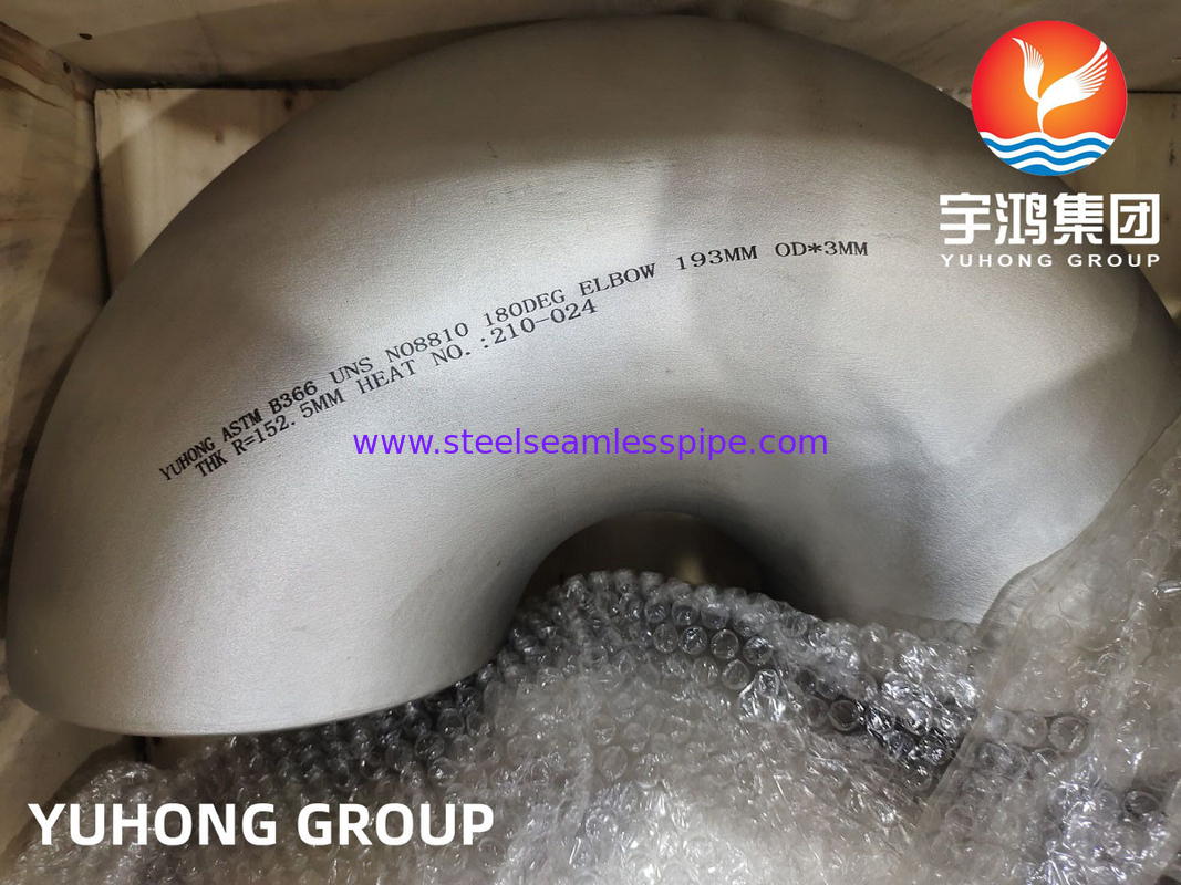 B16.9 Buttweld Nickel-Legierung der Fittings-ASTM B366 Incoloy 800H 180 Grad-Ellbogen