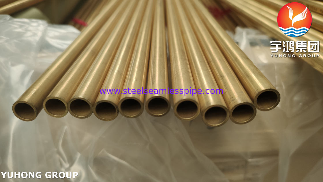 ASME SB111 C68700 Aluminium Messing Nahtloses Rohr O61 für Wärmetauscherrohrbündel