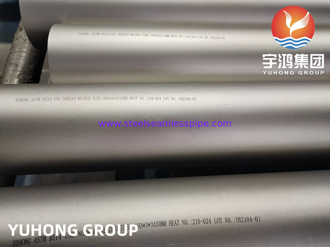 ASME SB514 Incoloy 800H Schweißröhrchen aus Nickel-Eisen-Chrom-Legierungen Stahl für den allgemeinen Korrosionsdienst