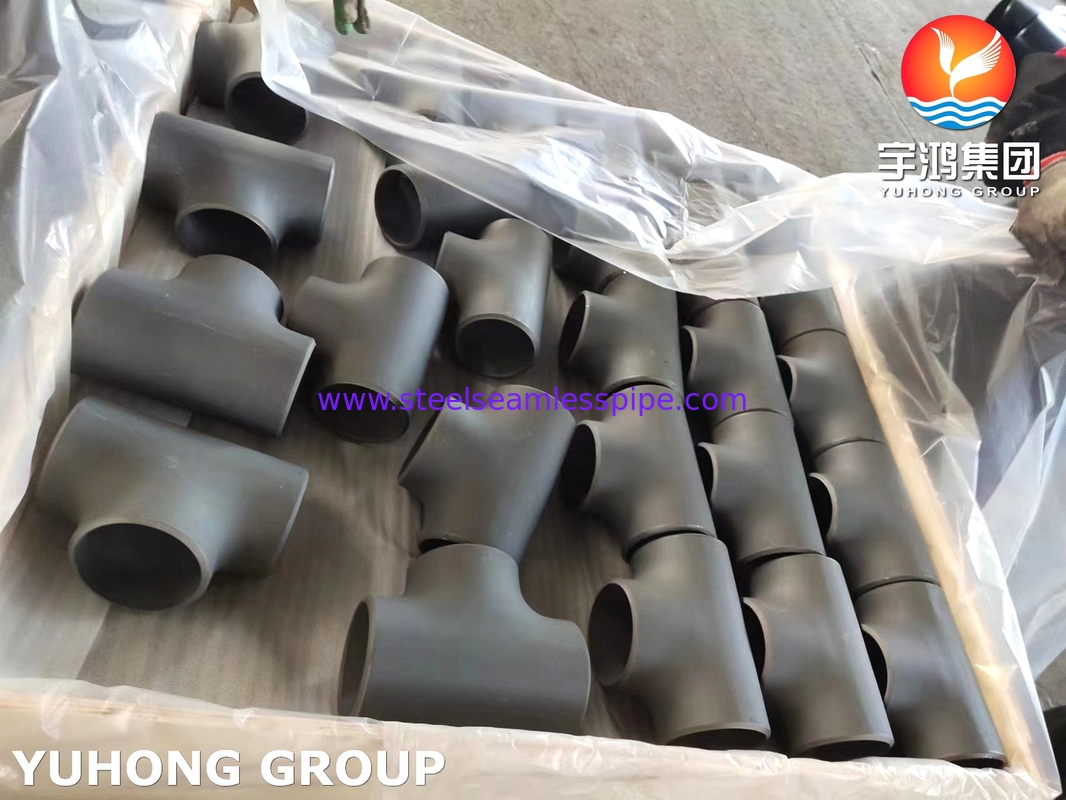 ASTM A234 WP11 Gleichgewicht Tee, Kohlenstoffstahl Butt-Weld-Fitting, schwarze Farbe rostfeste Oberfläche
