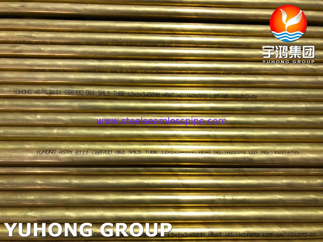 Cooper Alloy B111 C68700 O61 geglühte Aluminiummessing nahtlose Rohre für Meerwasserwärmetauscher