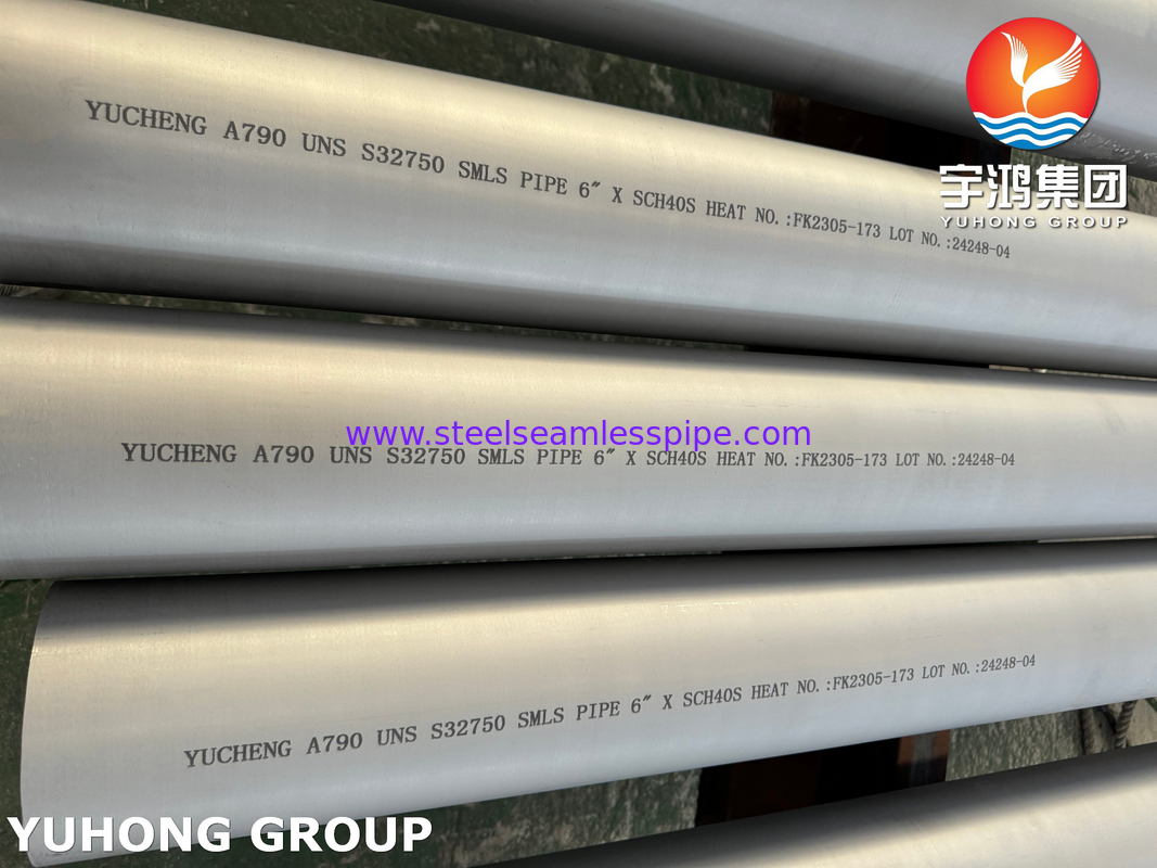 ASTM A790 S32750 Duplex-Edelstahl nahtloses Rohr für Pipelines und Kraftwerke