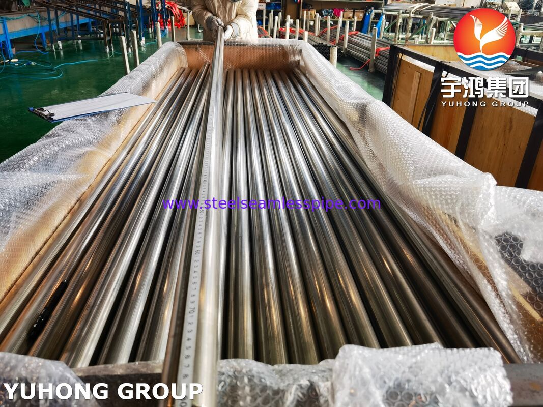 Brillendes gegrilltes Rohr aus Edelstahl (ASTM A249 TP304) Schweißrohr für Wärmetauscher