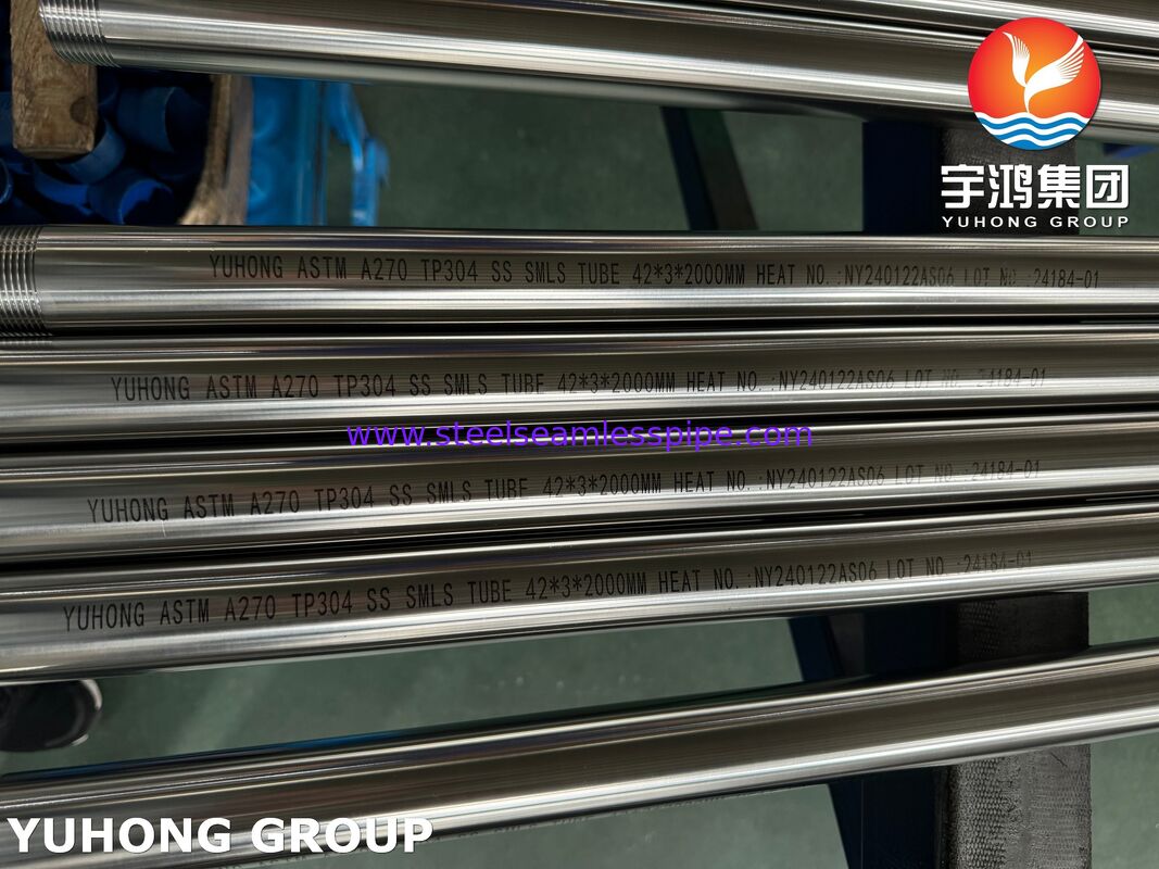ASTM A270 TP304 3A Edelstahl Sanitärrohr für Getränkeanlagen, NPT-Drehende