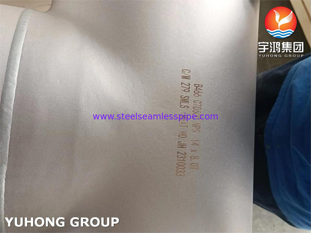 ASTM B466 C70600 Kupfer-Nickel 90-10 Tee-Fitting - nahtlose geschmiedete Legierung für korrosive Marine-Service-Rohrleitungen