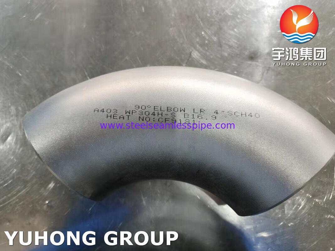 ASTM A403 WP304H-S Fitting Elbow für den industriellen Bereich, Edelstahlrohrfitting