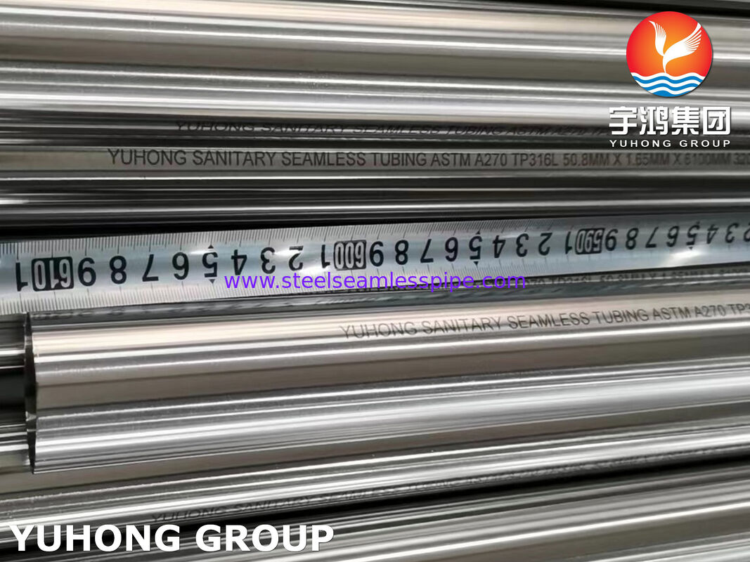 Sanitärröhre ASTM A270 TP316L aus Edelstahl nahtloses helles gegießtes Rohr für die Bierindustrie