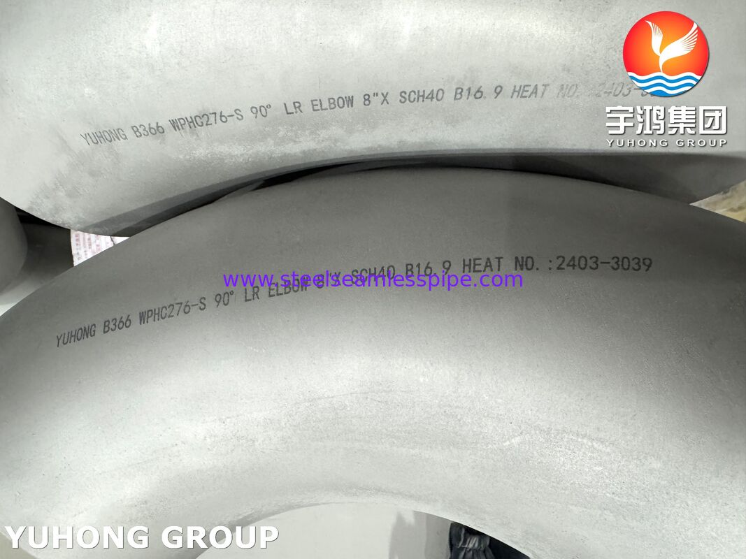 ASTM B366 Hastelloy WPHC276 / N10276 90 LR Bogen, B16.9 Rohrverbindung für chemische Reaktoren
