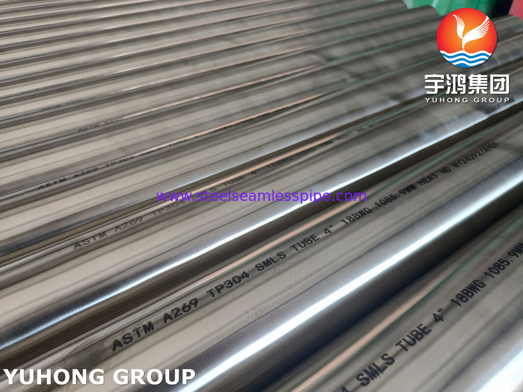 Blank geglühte ASTM A269 TP304 Edelstahl nahtlose Rohre für Verdampfer 4" 18BWG