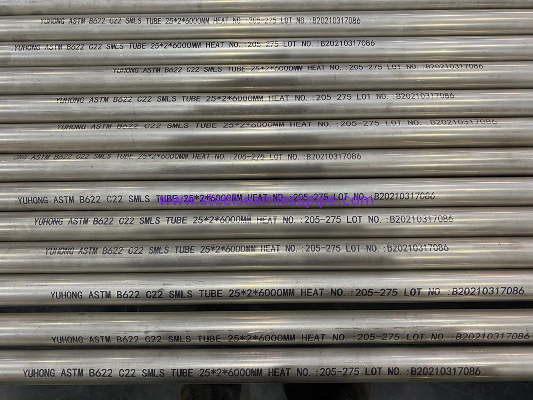 ASTM B622 C22 (UNS NO6022) SEAMLESS TUBE aus HASTELLOY Stahl, ET (ASTM E571), UT ((ASTM E213)