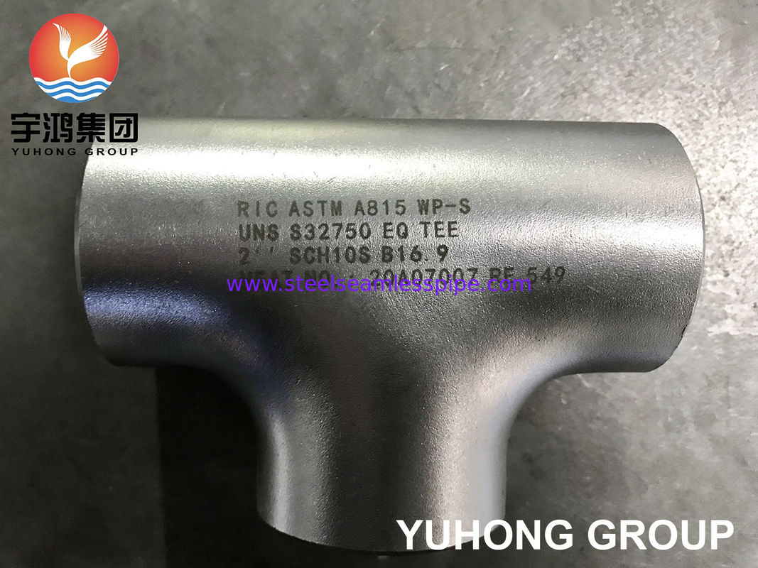 ASTM A815 S32750 Super Duplex Edelstahl T-Stück mit Chloridbeständigkeit, Stumpfschweißfitting